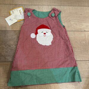 BABEENI NEW CHRISTMAS JUMPER DRESS REVERSABLE 12 MONTH RED GREEN